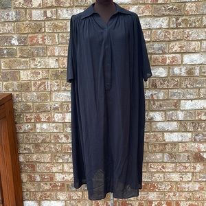 Helmut Lang Cotton Black Shirt Dress Size Extra Small